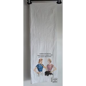 Cora & Pate Tea Towel White Retro Kitchen Hand Dish Cloth Wipe